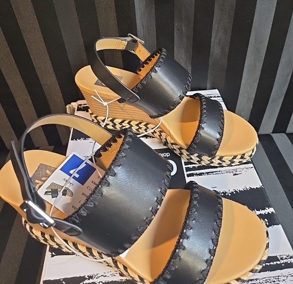 Damaged Box New Women's US 7 Dolce Vita Esmaya Wedge Strap Sandals - Picture 5 of 11